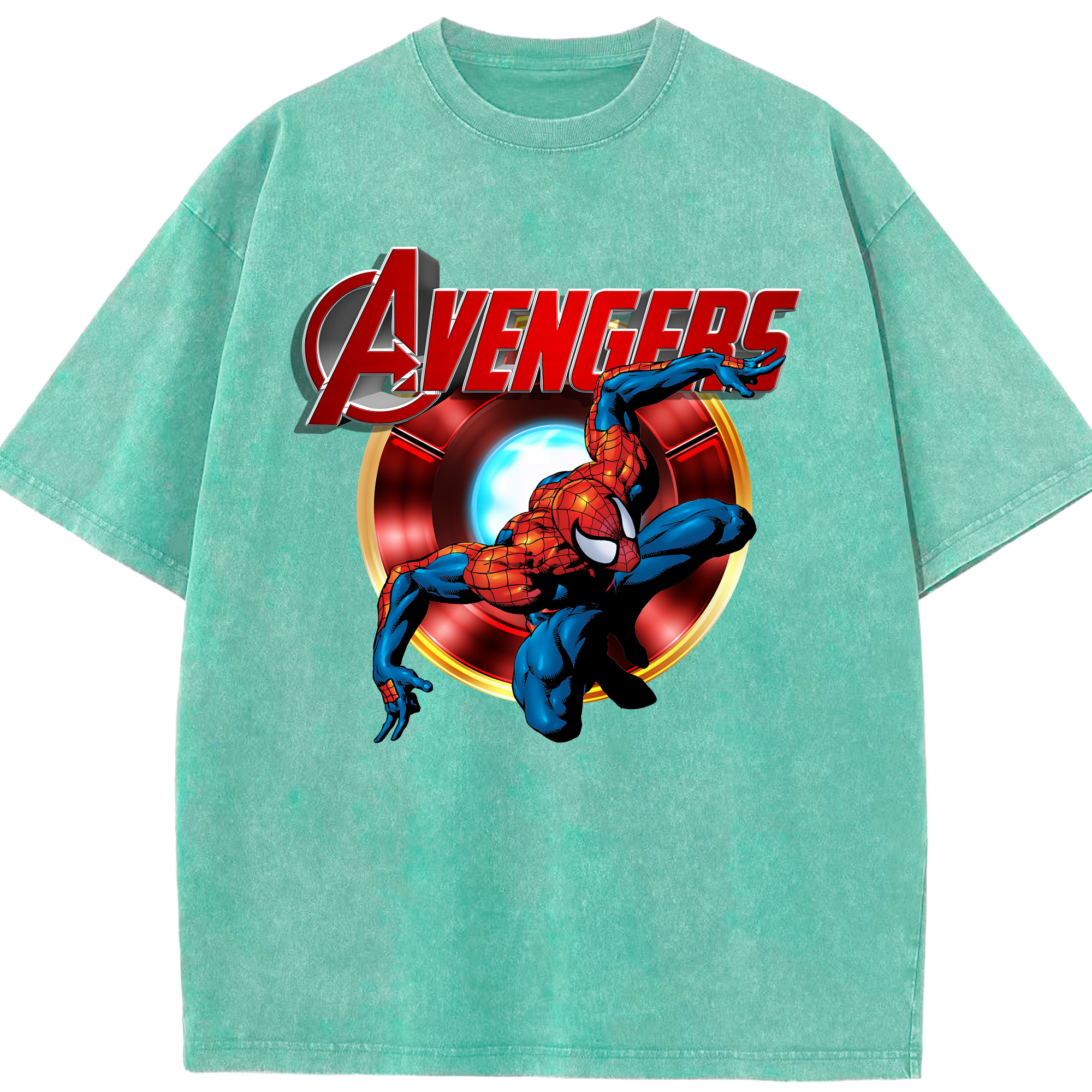 （画像用） Spider Man スパイダーマン 綿100% ヴィンテージ風 半袖Tシャツ（フロントプリント）